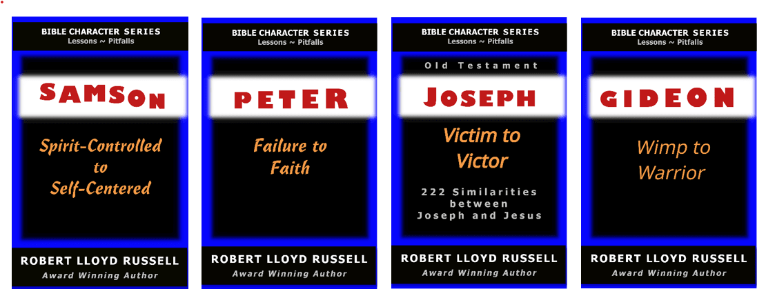 3 Book covers: Samson, Peter, and Joseph 